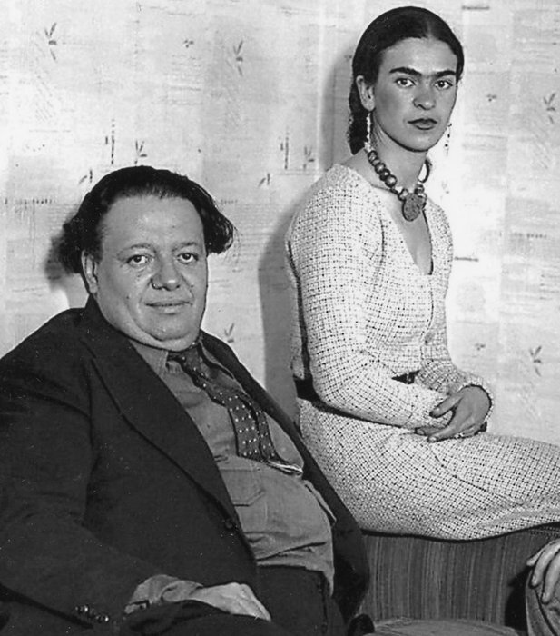 Unknown/PPCM - Artists Diego Rivera and Frida Kahlo with Anson Conger Goodyear