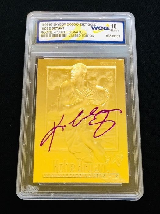 1996/97 - Skybox - EX-2000 - 23KT Gold - Kobe Bryant - Rookie - Purple Signature - Limited Edition - 1 Graded card - WCG 10