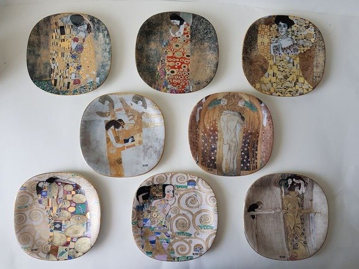 Gustav Klimt - Lilien Porzellan - Assiettes (8) - Art nouveau - Porcelaine