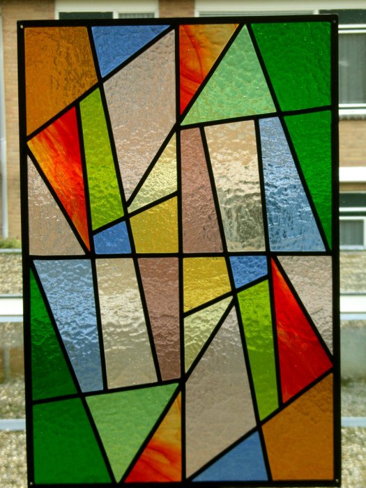 (106) Modern abstrakt (1) - Abstrakt - Glas (målat glas)