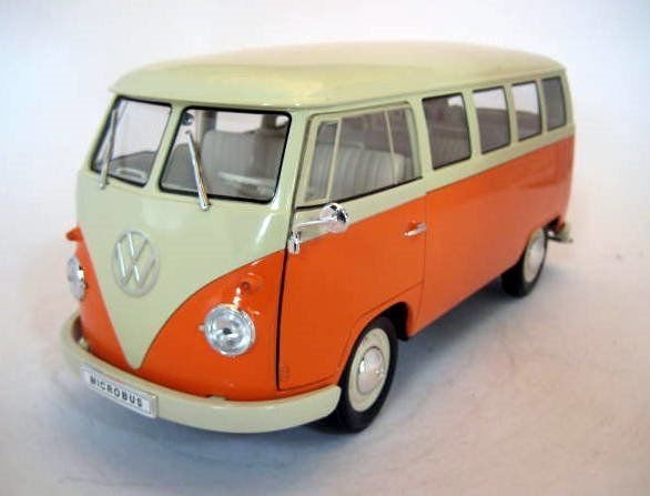 Welly 79350 vw t1 Bus Jaune Foncé/Beige 1963 échelle 1:18 Voiture Miniature Neuf ° 
