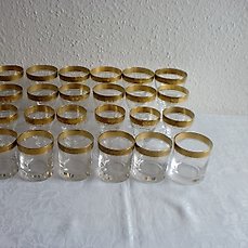 Theresienthal Glas Trinkglas Mintonborde Mintonborte Goldrand Concord 10,2cm