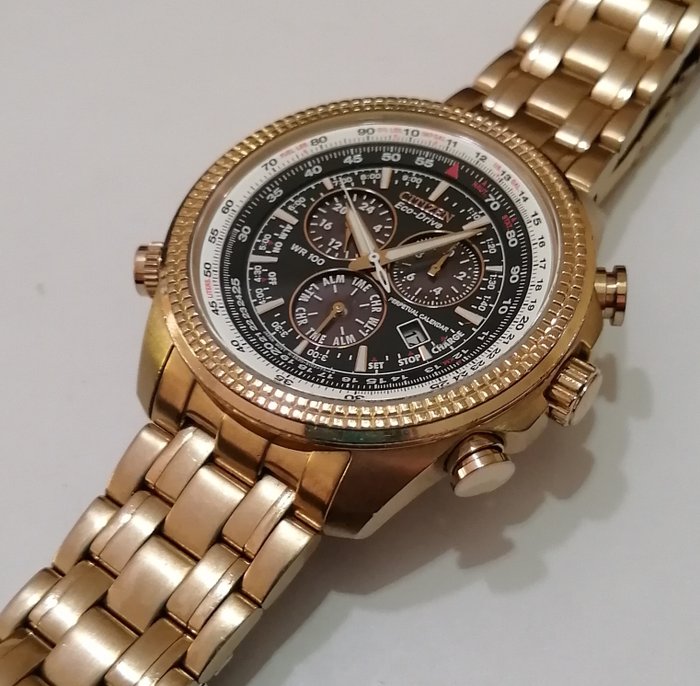Citizen - Eco-Drive, Boldly Daring Chronograph (NO RESERVED PRICE) Rare Rose Gold-Tone Bracelet - BL5403-54E - 男士 - 2011至今