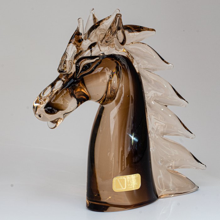 V. Nason & C. - Cabeza de caballo - Altura 20 cm - Vidrio
