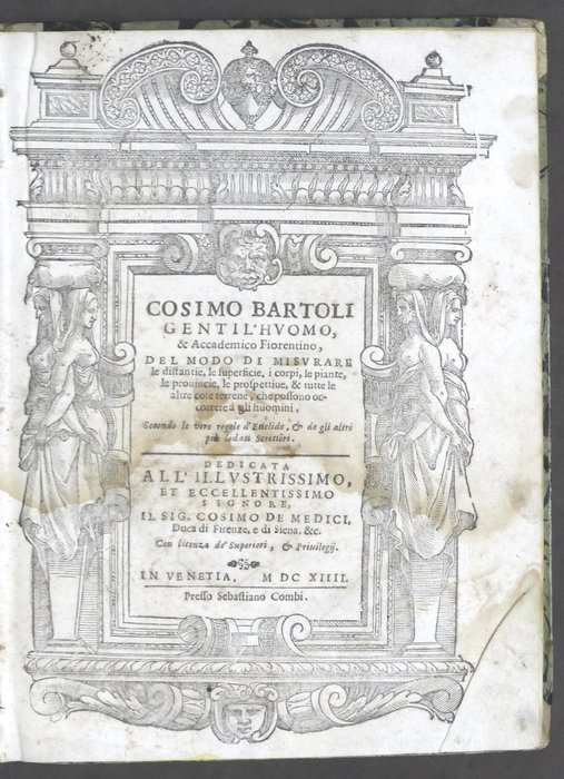 Cosimo Bartoli - Del modo di misurare le distantie, le superficie, i corpi, le piante, le provincie, le prospettive - 1614