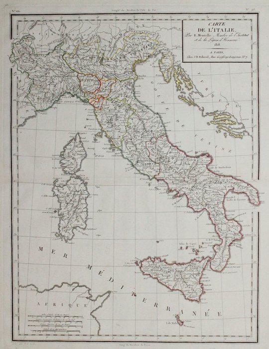 Italy Mentelle Carte De L Italie 1818 Catawiki