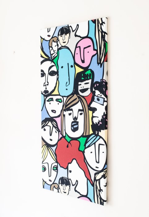 Beckmans College of Design. - Ikea - Fabric picture on a stretcher frame - "Faces 1" - Collection "GULLVI"