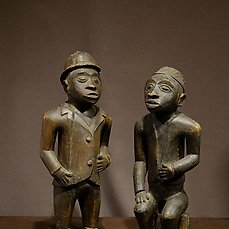 Figures (2) - Wood - Evolués - Bakongo - Congo DRC 