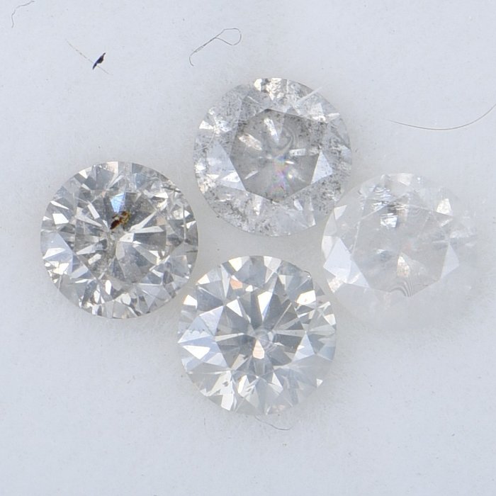 4 pcs Diamant - 1.19 ct - Brillant rond - Multiple - I1-I3 - Catawiki