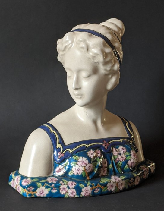 Chevallier, Maurice-Paul - Les Bleus de Louvière - 誘人的女性裝飾藝術胸罩 (1) - 藝術裝飾 - 瓷器