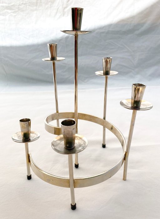 Gunnar Ander - Kerzenständer (1) - Art Deco - Silber Metall