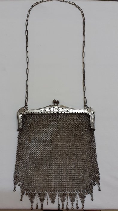 Silver bag 1900-1910 - 800 silver - Europe - Early 20th century