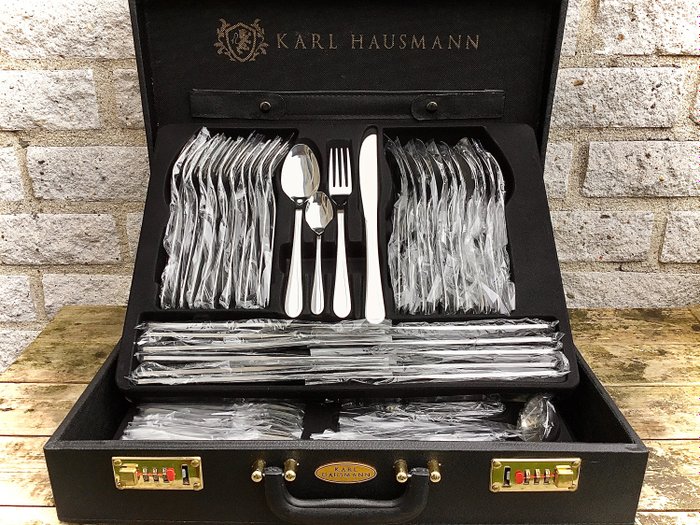 Karl Hausmann - 12-person 72-piece cutlery in luxury cutlery case - Model "Frankfurt" - Metal