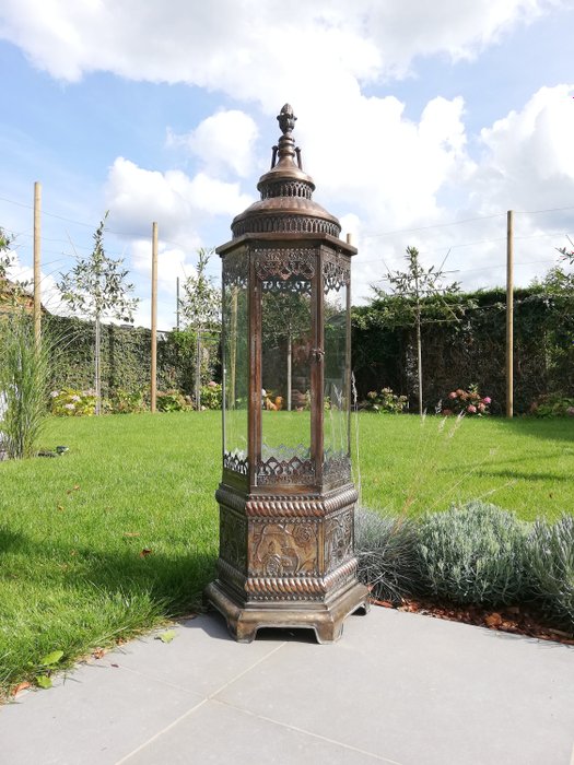 Image 3 of Chinoiserie Lantern XL - Glass, metal - recent