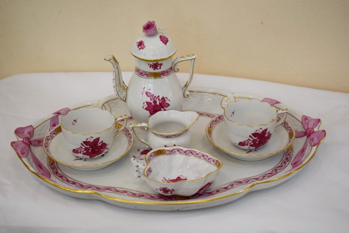 Herend - Tete a tete service „Apponyi rosso” (8) - Porcelana
