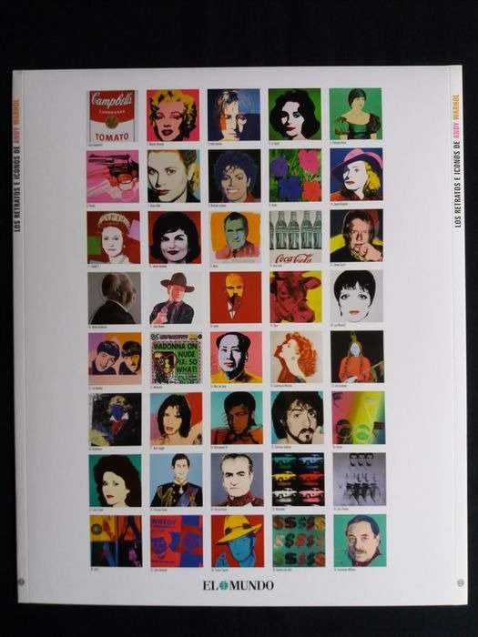 Los Retratos e Iconos de Andy Warhol - Portfolio of 40 lithographs publishied by El Mundo