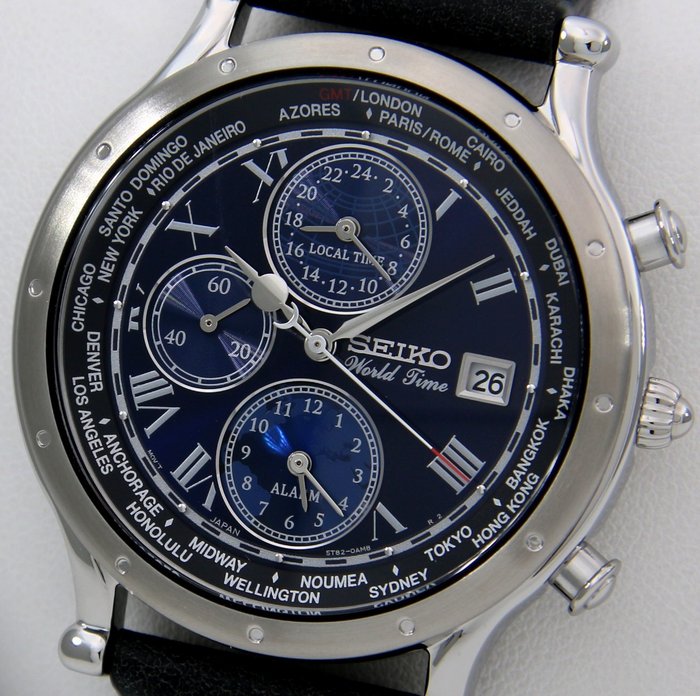Seiko - 30th Anniversary Age of Discovery - World Time - Alarm - LIMITED EDITION - "NO RESERVE PRICE" - - Blue Dial - Herren - 2019