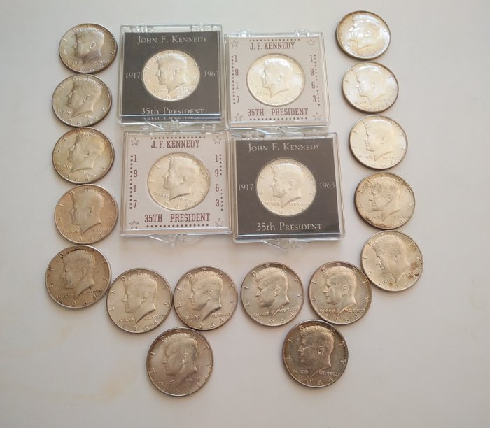 美国 - Half Dollar 1964 Kennedy - 20 stuks  - 银