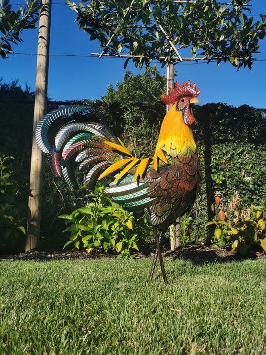 Image 2 of Very large sculpture of a rooster, 85 cm. high - metal - Recent
