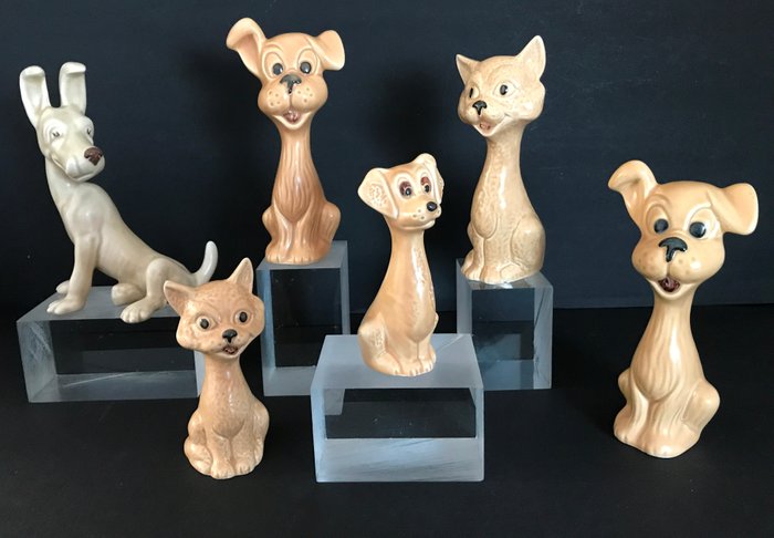 Sylvac Pottery - Figurines chiens et chats (6) - Porcelaine