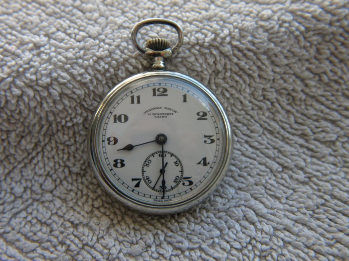 Tramway Watch - Moeris Watch  -O.Dusonchet Cairo - Steel medal version  pocket watch    NO RESERVE PRICE - 4200216 - Hombre - 1901 - 1949