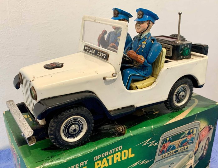 Toy Nomura - Auto Mystery Police Patrol Jeep  - 1950-1959 - Japan
