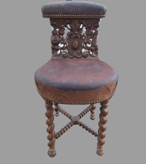 Krzesło Voyeur - Sztuka ludowa - Drewno - Early 19th century