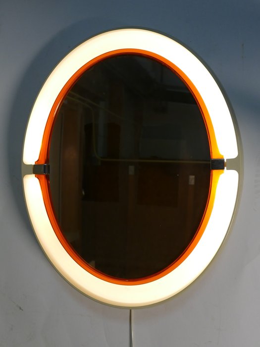 Allibert - Speil, retro speil lampe med belysning
