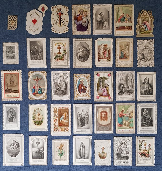 Collection d'images de dévotion / cartes de prière (35) - Papier