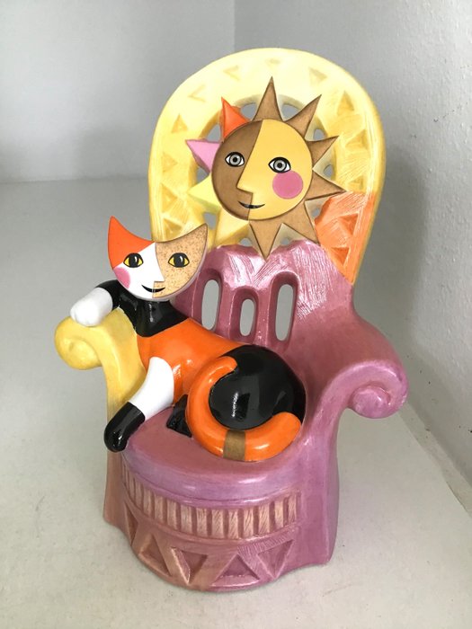 Rosina Wachtmeister - Goebel - Estatua de gato / Caja de música "La bella durmiente" - Porcelana