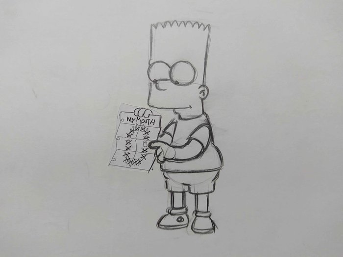 The Simpsons - Original drawing of Bart Simpson - Unique - Catawiki