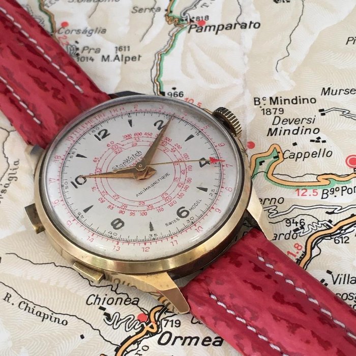 Stoppuhr, Tele-Tachymeter-Uhr. - Stopwatch, Swiss made - CT18750 - 1950-1960