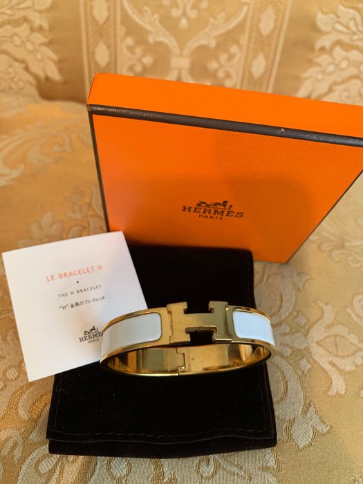 Hermès - Hermes bracciale Clic H placcato oro con dust bag e scatola Hermes Armband