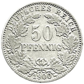 Germany, Empire. 50 Pfennig 1900-J