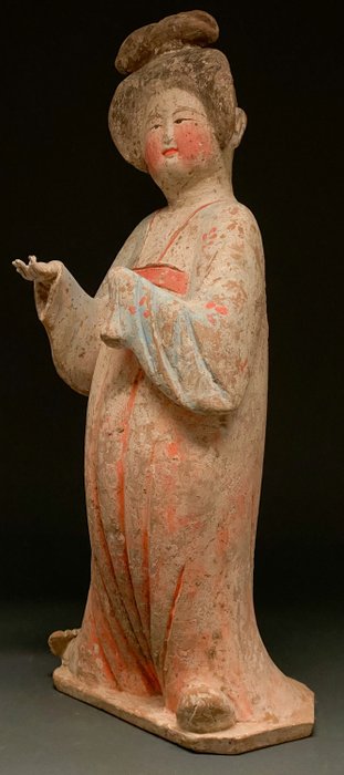 中国唐朝 红陶 胖女人雕像-TL测试