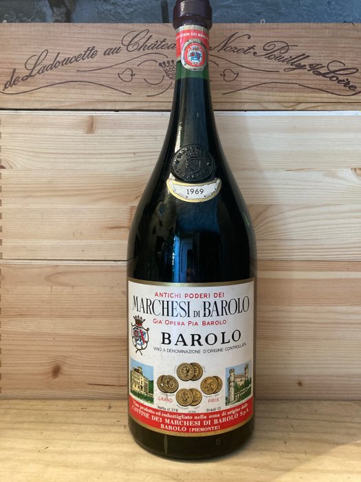 1969 Marchesi di Barolo - 巴羅洛 - 1 Double magnum(波爾多)/ Jeroboam(勃艮第) 四個標準瓶 (3L)