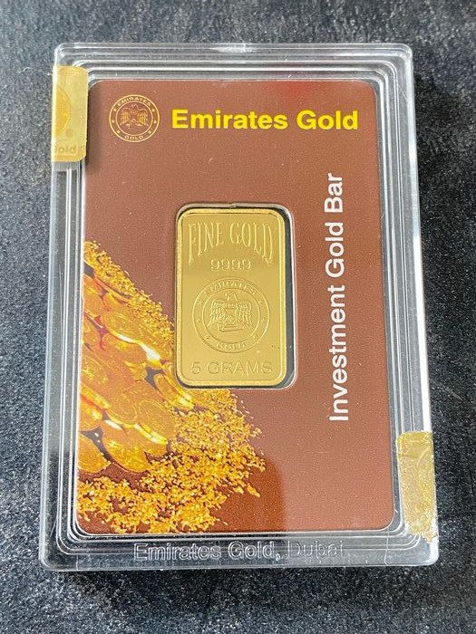 5 grammi - Oro .999 - Emirates Gold Rose von Dubai in massiver Box - Seal+Certificato
