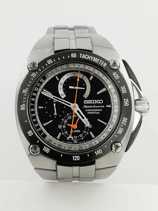 Seiko - Sportura Chronograph Black Dial Men's Watch SPC047P2. - 7T86-0AB0 - Heren - 2011-heden