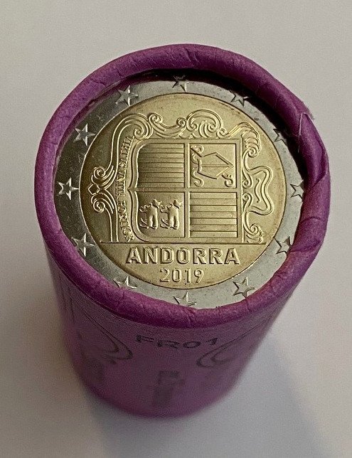 Andorre. 2 Euro 2019 (25 pièces) in roll