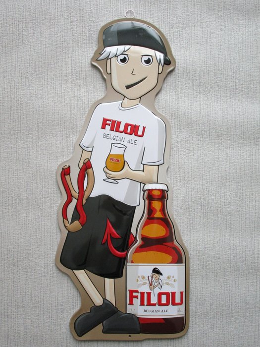 Panneau d'affichage / Publicité de la bière Filou - métal (1) - métal