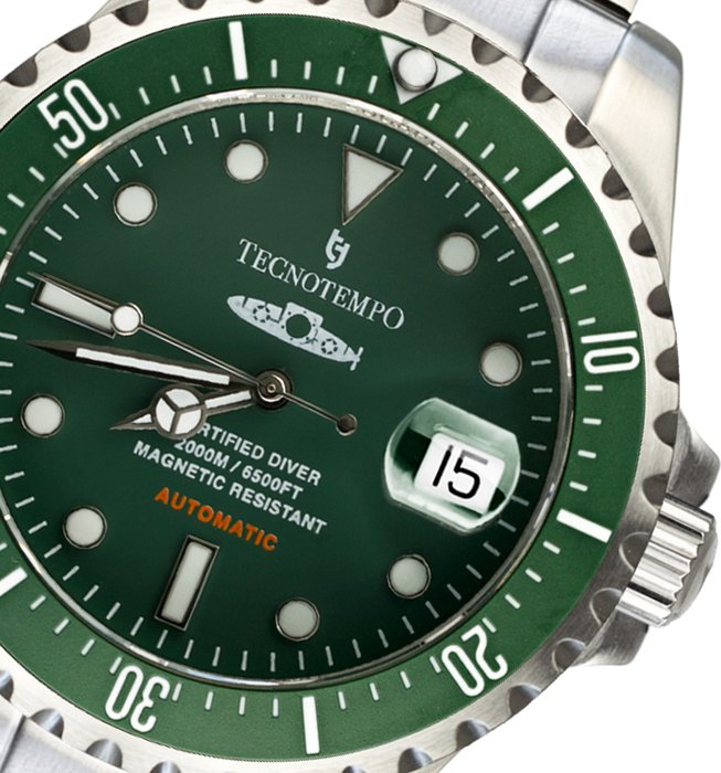 Tecnotempo - Automatic Diver 2000M / 6500FT "Born For Depths" - LIMITED EDITION 50PCS" NO RESERVE PRICE - TT.2000.SV (Green) - 男士 - 2020