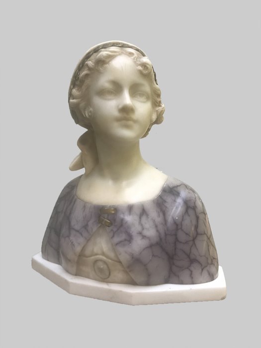 Auguste Henri Carli (1868-1930) - Bust - Alabaster, Marble - ca. 1900