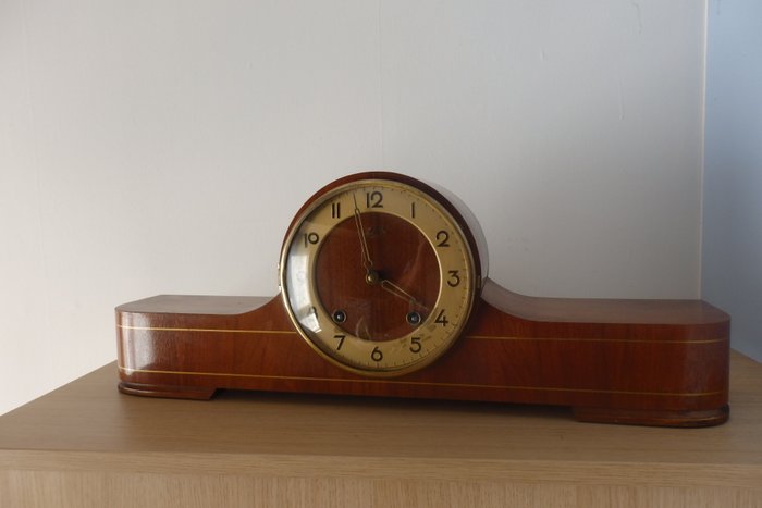 VEB Feinmechanische Werkstätten Zella Mehlis Thüringen - Reloj de sobremesa con cuarto de campana - Madera