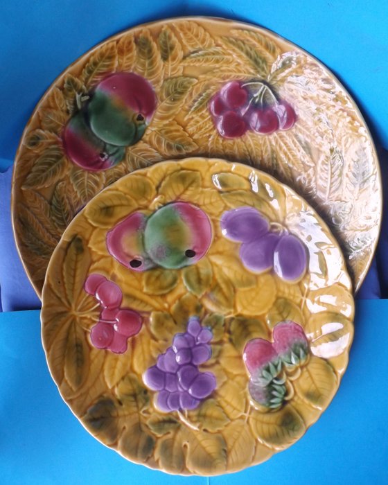 SARREGUEMINES BARBOTINE - 水果裝飾盤 (2) - 陶器