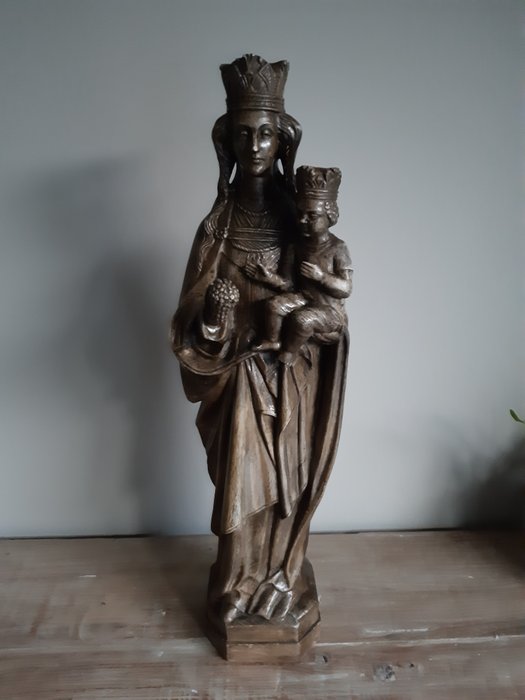 Escultura, Escultura de deposição antiga de G. Cioni Madonna e criança (1) - Gesso, gesso marinado - Início do século XX