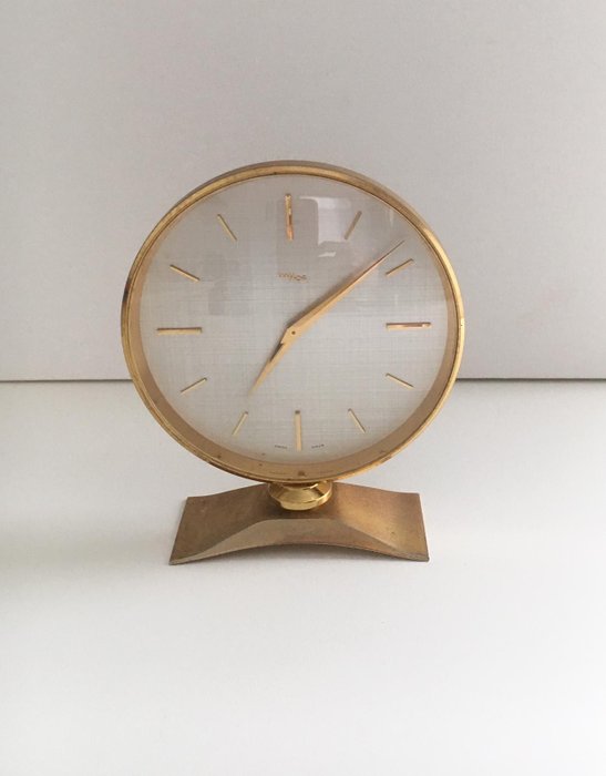 reloj de mesa IMHOF-vintage - ARTHUR IMHOF - Latón - mediados del siglo XX