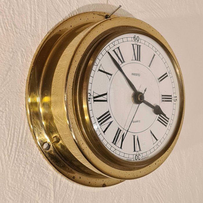 Horloge de navire - Mouvement à quartz Hechinger - Laiton - Années 1950/60