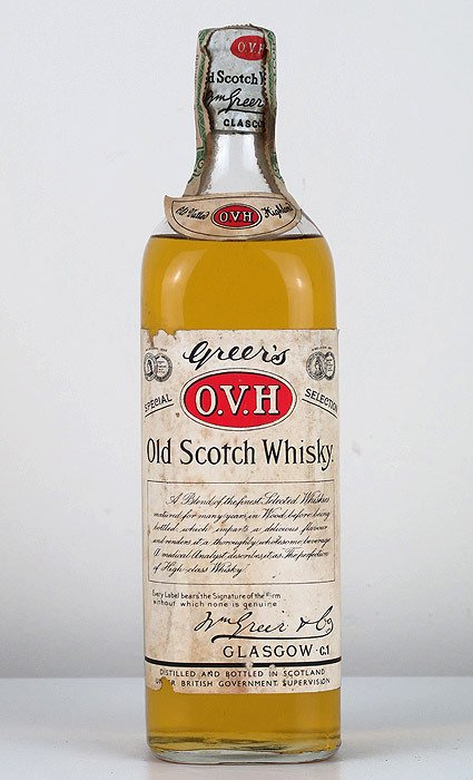 Greer's Old Vatted Highland O.V.H. - William Greer and Co. - b. late 1950s early 1960s - (75cl?)