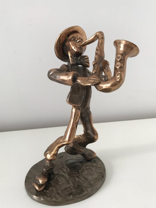YVES LOHE - Yves Lohé (1947) - Sculpture, Saxophonist 24cm (1) - Contemporary - Bronze