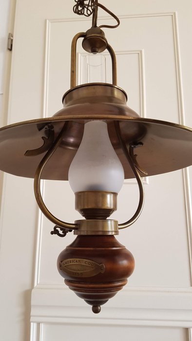 American Coop 1850 - lámpara colgante de cobre - Cobre / madera